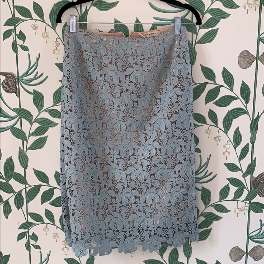 Paul and Joe Sister little blue lace midi skirt